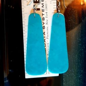 Sleeping Beauty slab turquoise earrings